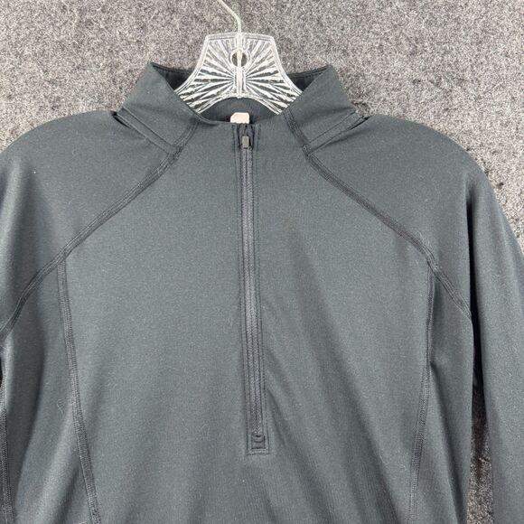 Under Armour Shirt Women's Small Black Half Zip Pullover Stretch Long Sleeve Run - Picture 2 of 6